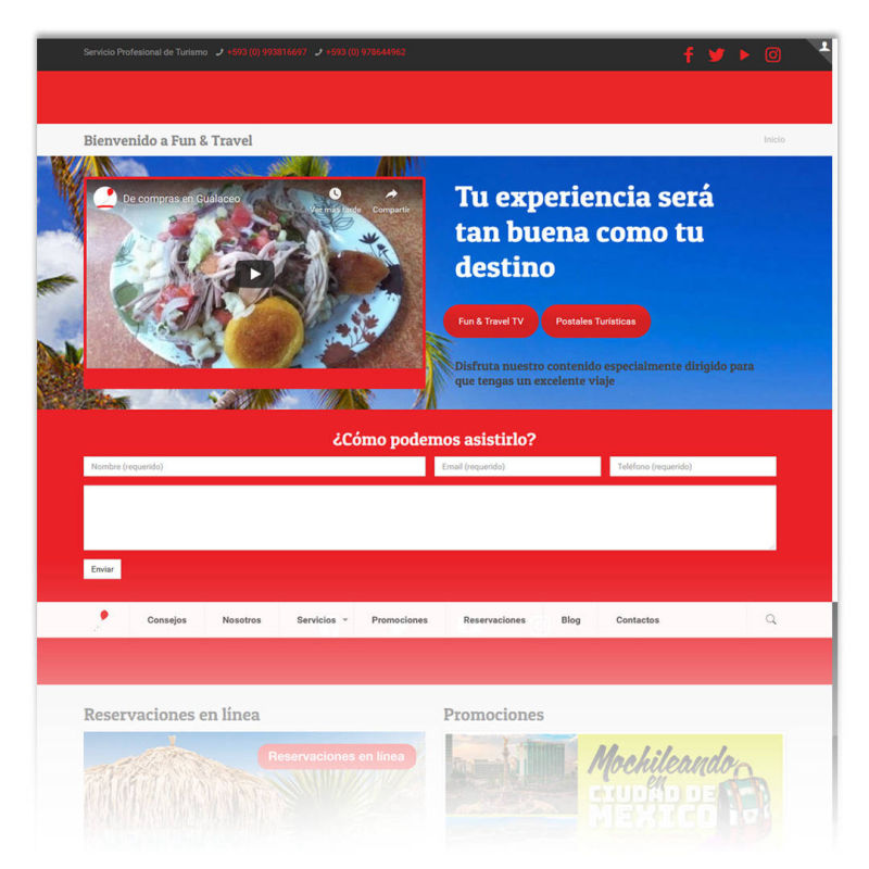 Diseño Web Fun & Travel - Agencia de servicios de viaje