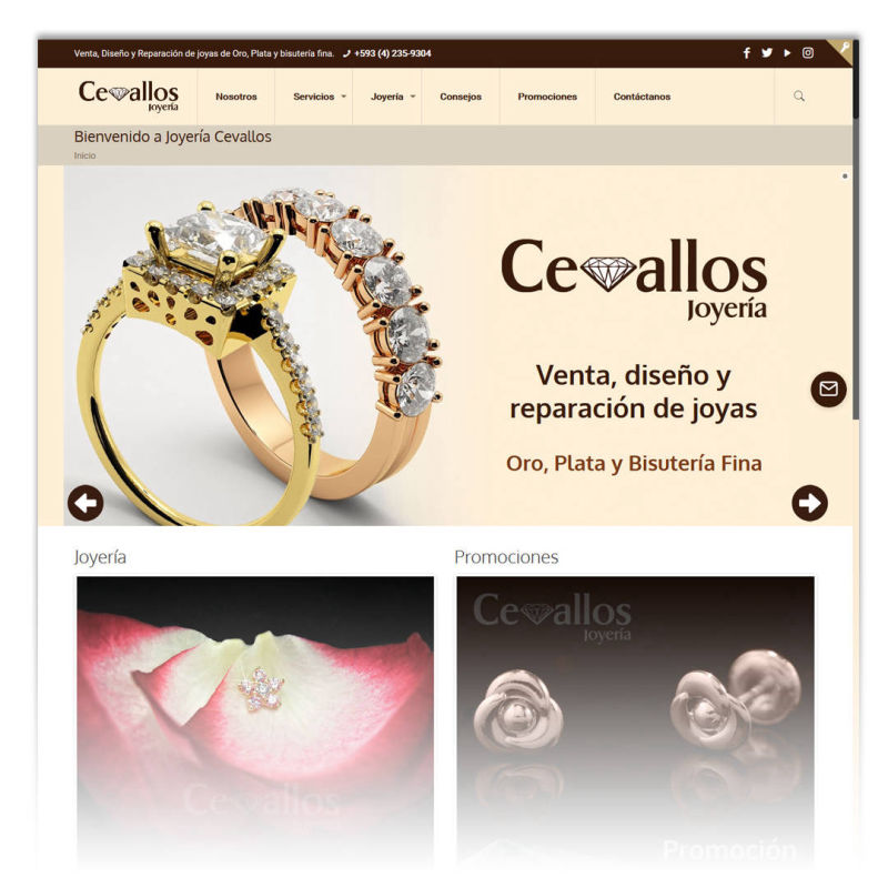 Diseño Web Joyería Cevallos