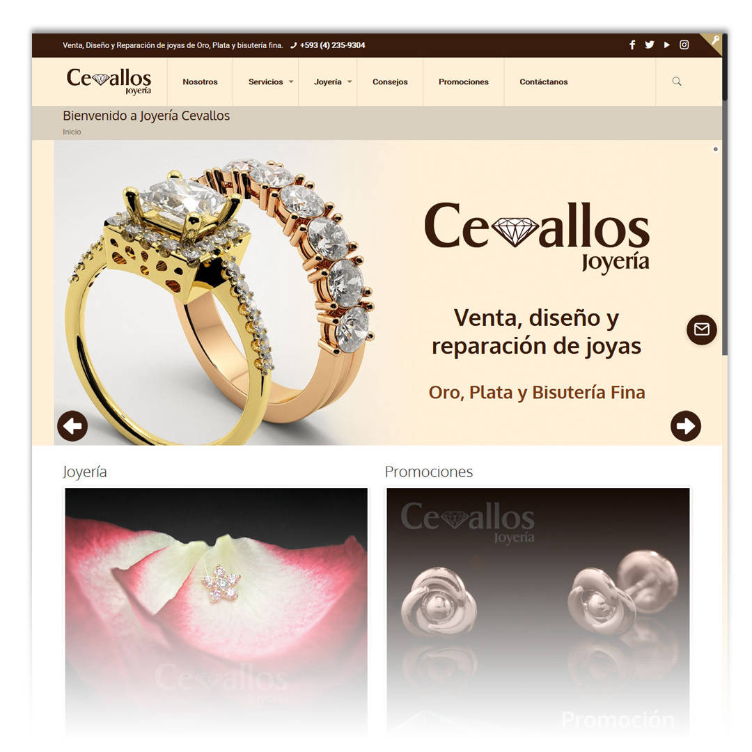 Diseño Web Joyería Cevallos