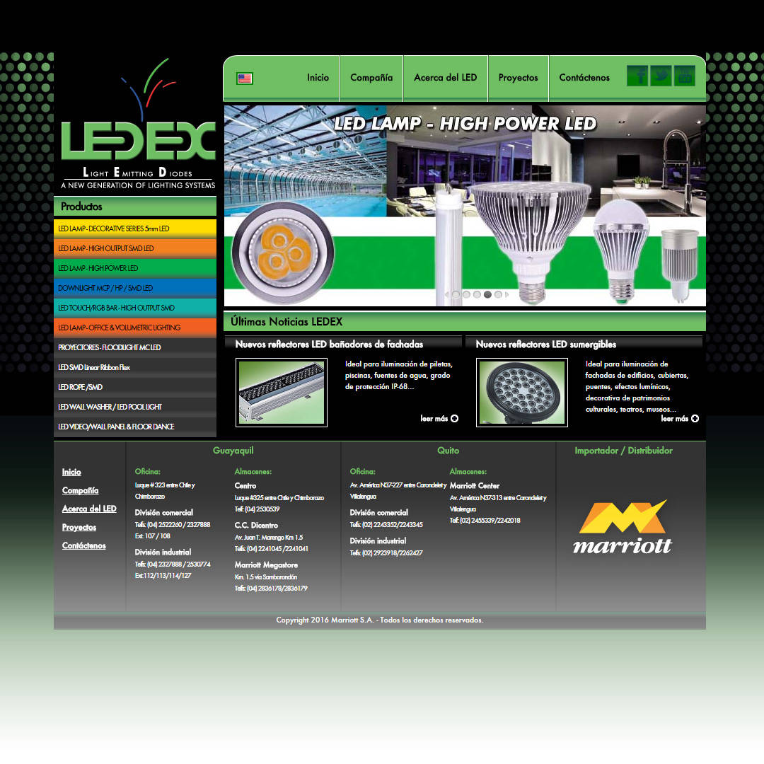 Diseño Web Ledex Lights - Marriott S.A.