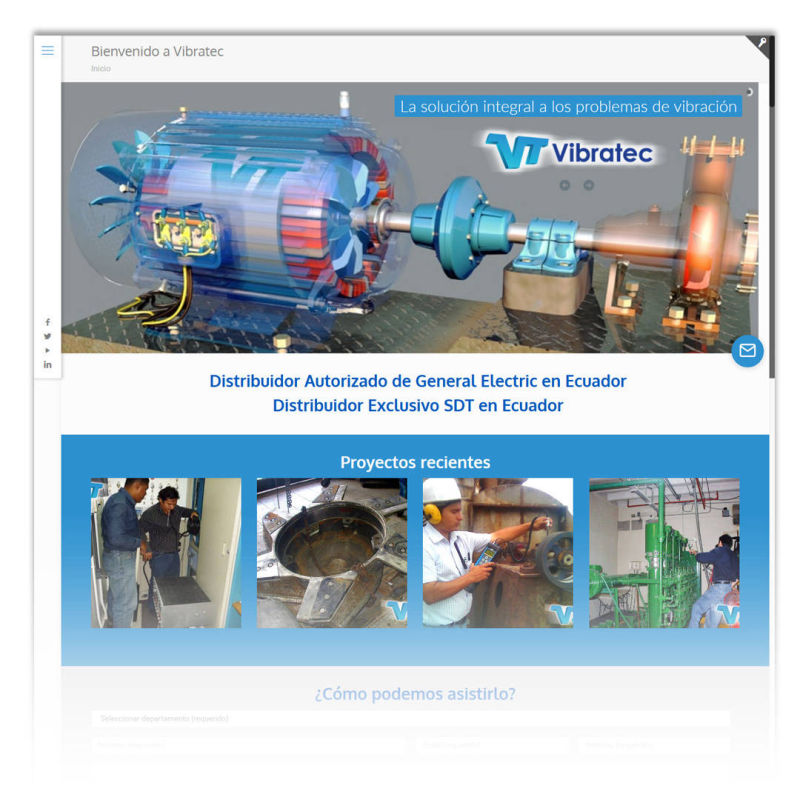 Diseño Web Vibratec - Análisis de Vibraciones en Maquinaria Industrial