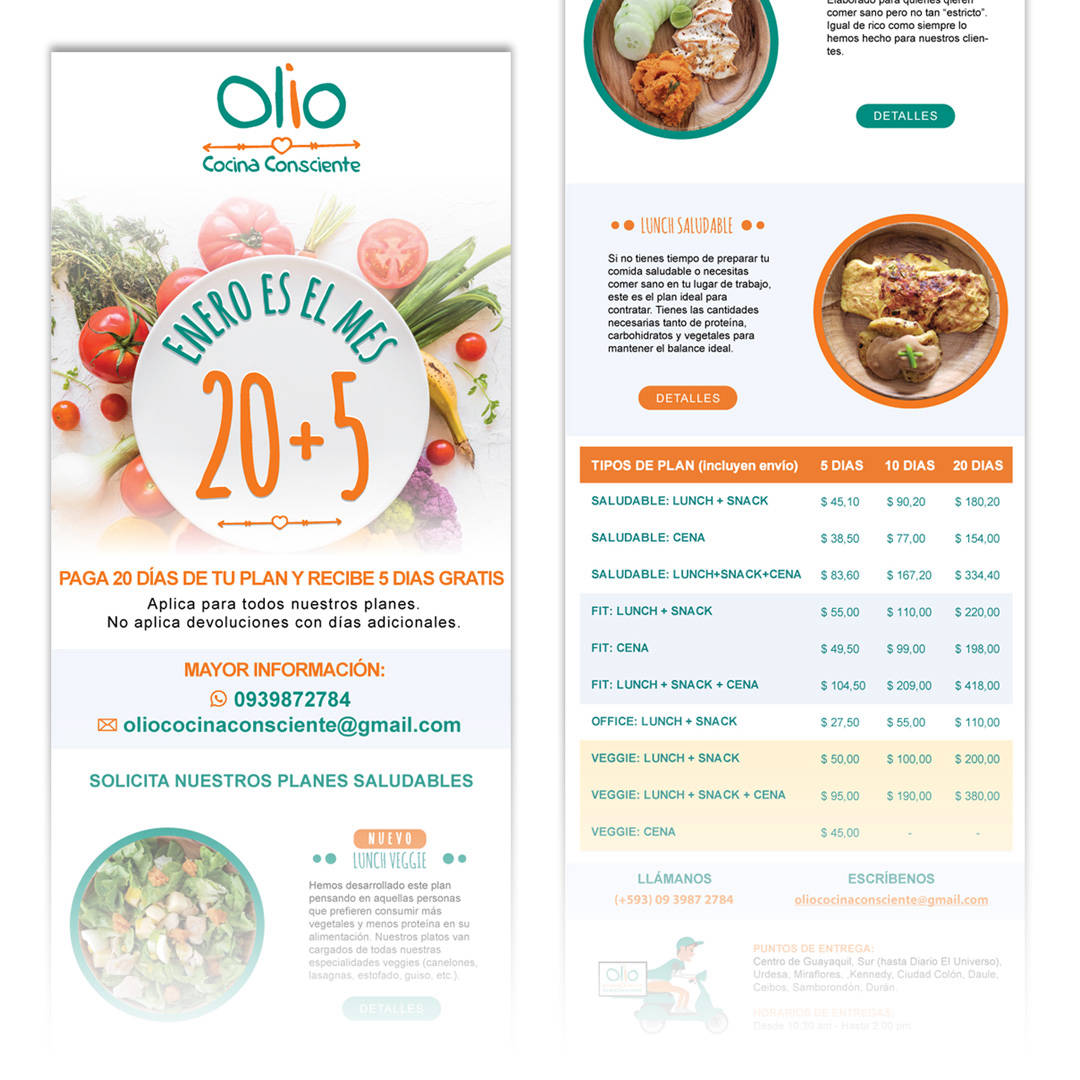 Diseño Webmail Olio Comida Conciente